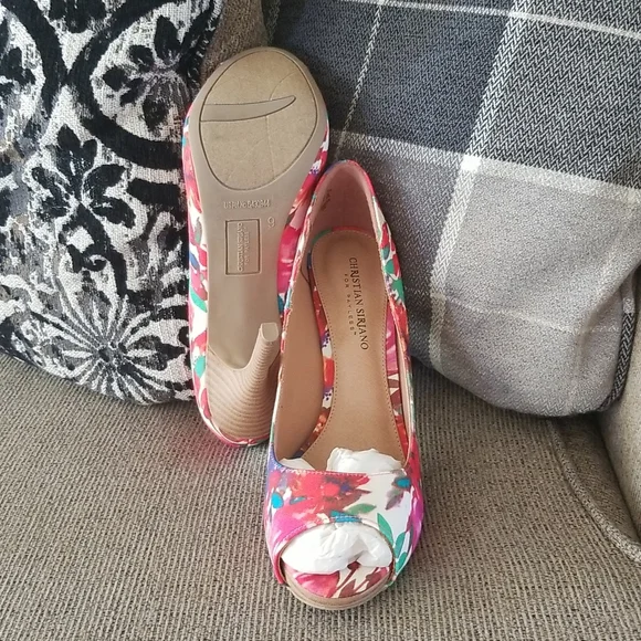 Christian Siriano Shoes Christian Siriano Floral Heels Poshmark